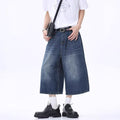 Short en jean baggy délavé