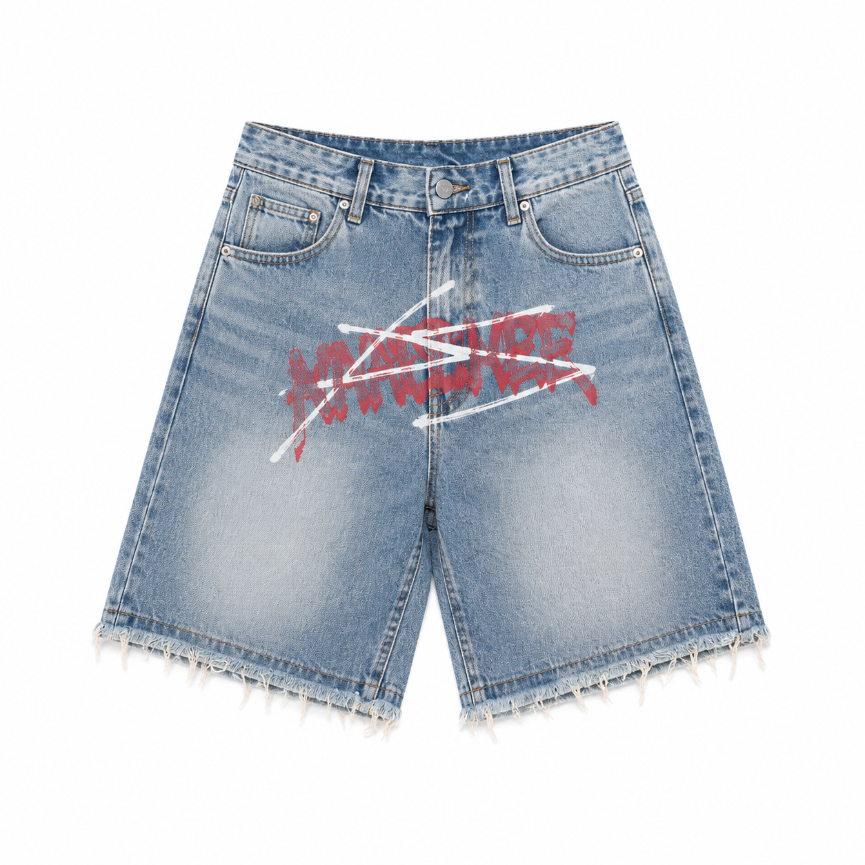 MBW Short Jean Rétro-coupe large Streetwear