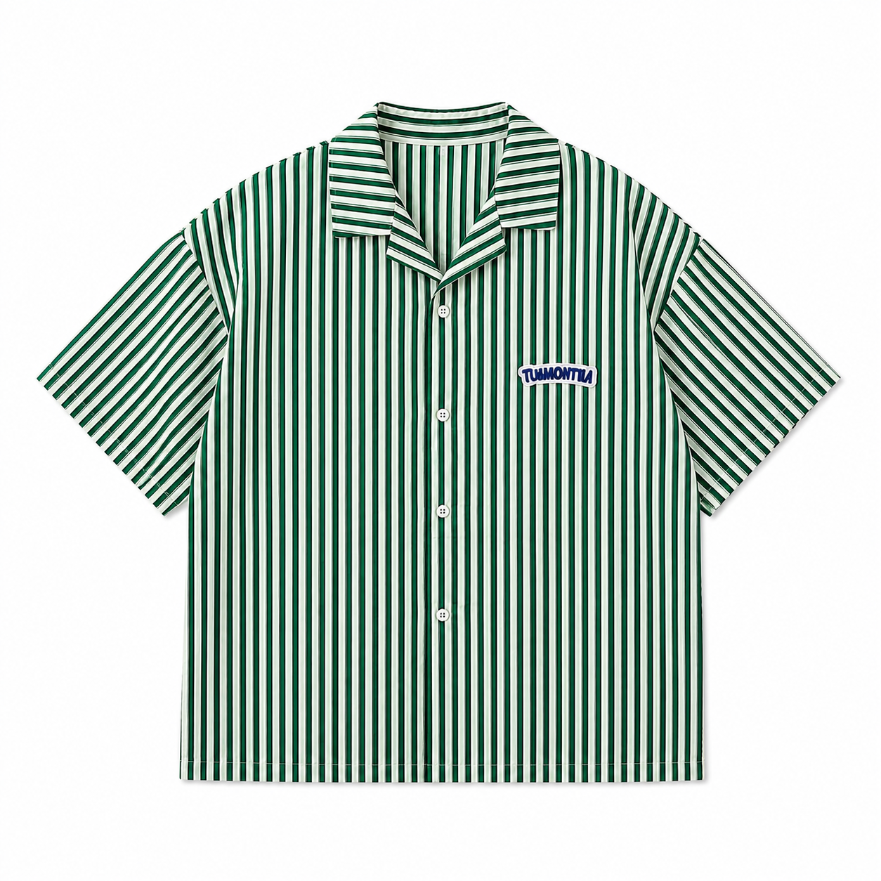 MBW Japanese-style Vintage Striped Short-sleeve Shirt