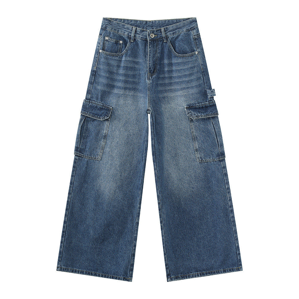 Jean Baggy Délavé à jambes Large
