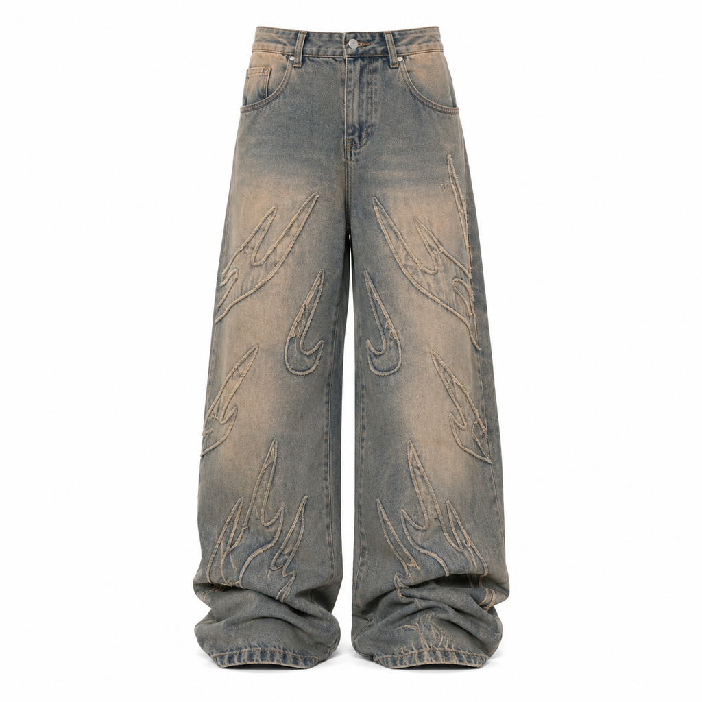 MBW – Jean baggy brodé
