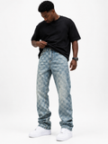 MBW – Jean baggy à motif damier