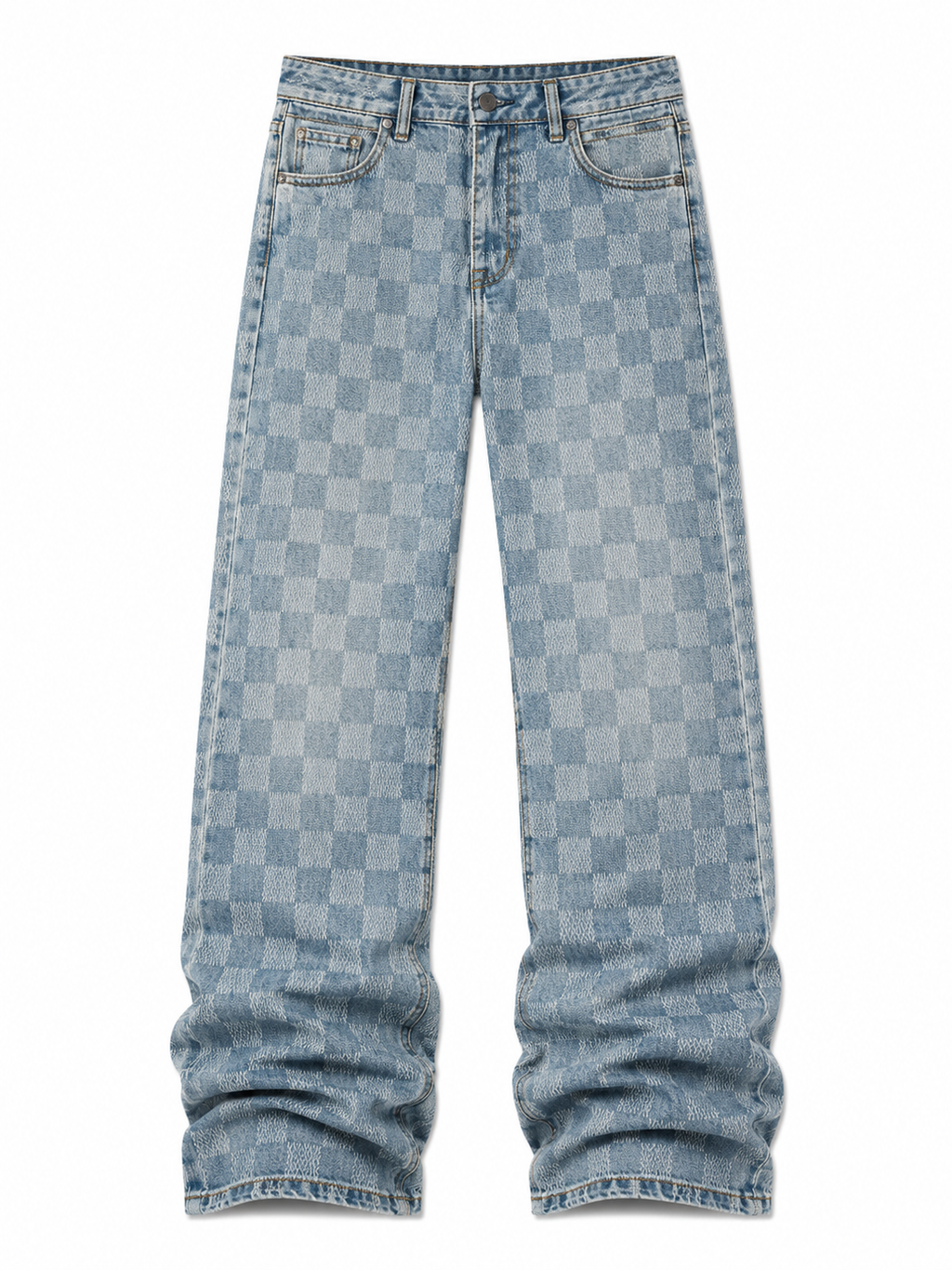 MBW – Jean baggy à motif damier