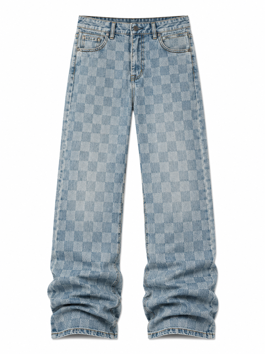 MBW – Jean baggy à motif damier