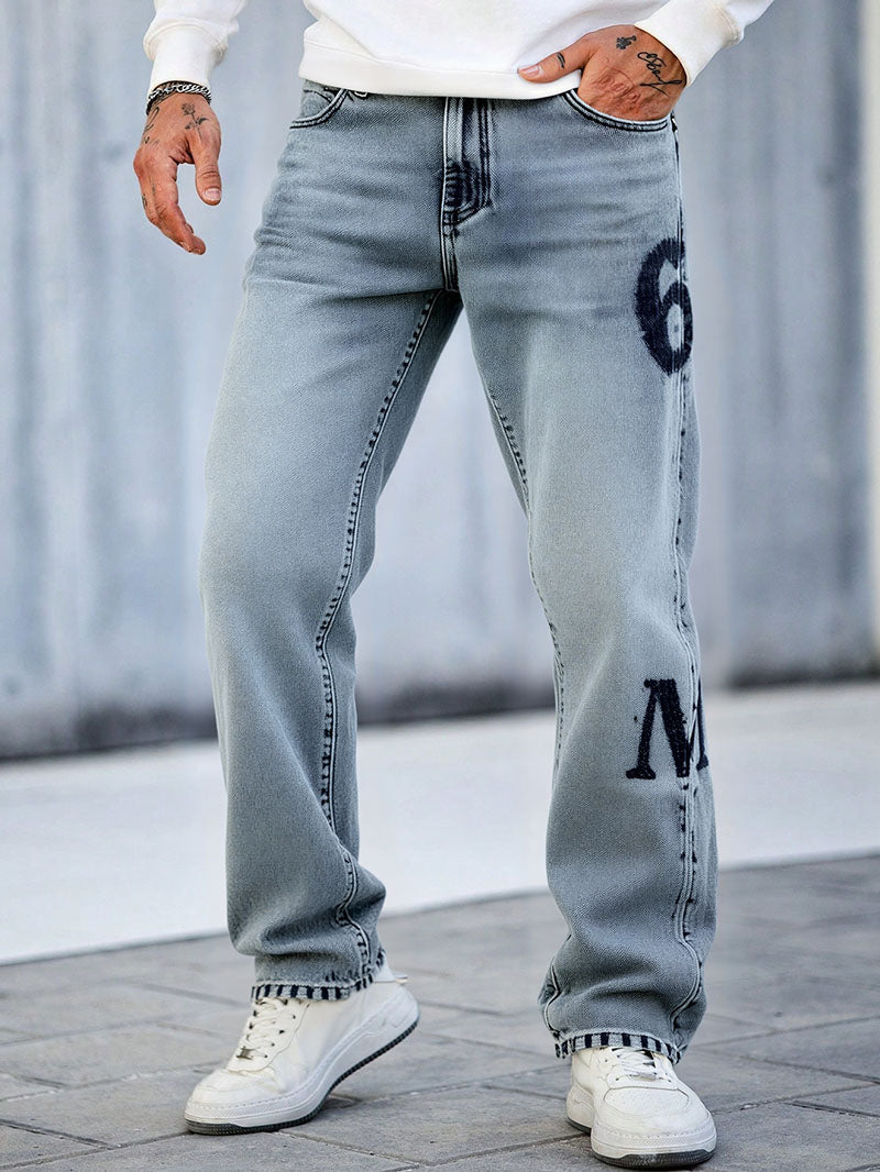 MBW – Jean streetwear droit imprimé