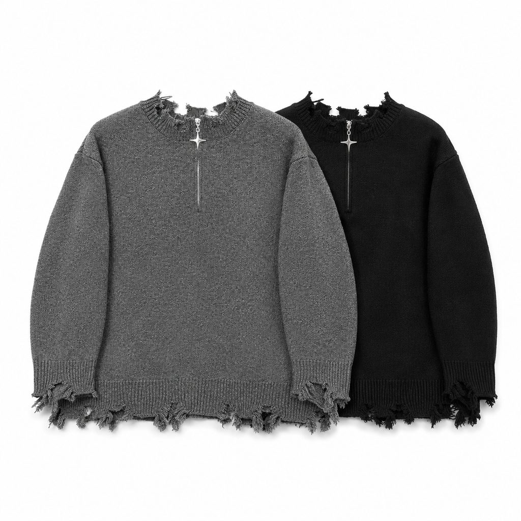 Pull Oversize effet usé