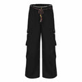 Ribbon Waist Strap Wide-leg Workwear Straight-leg Pants