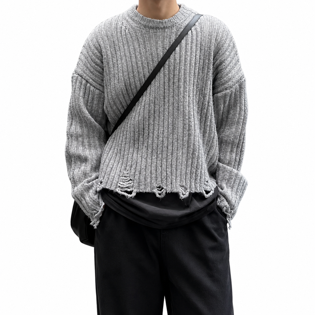 Pull Oversize effet usé