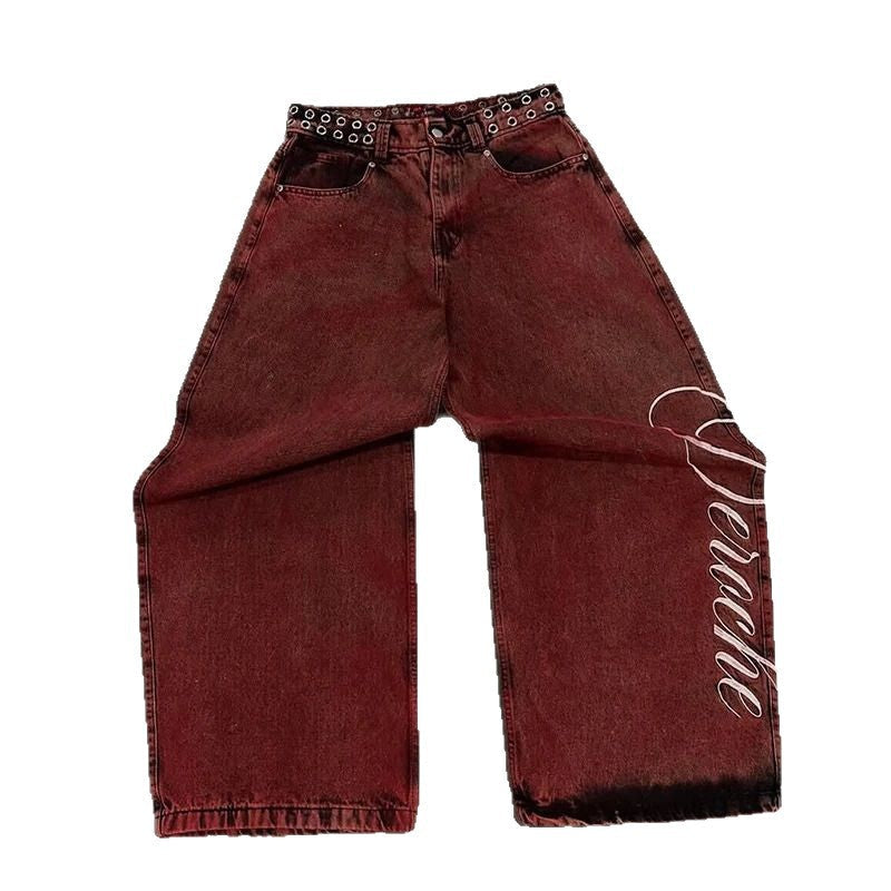 MBW – Jean baggy vintage brodé Y2K