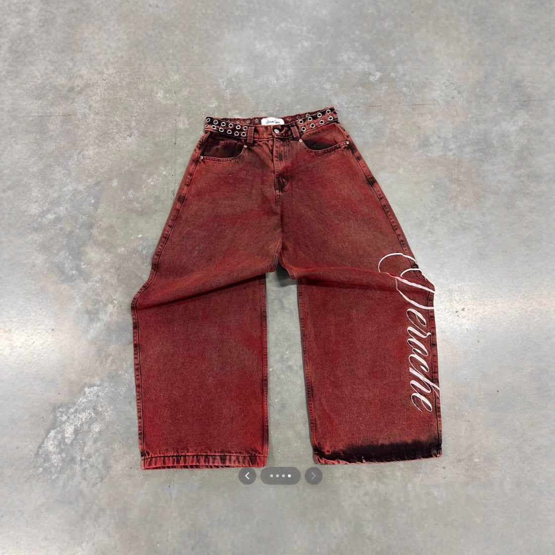 MBW – Jean baggy vintage brodé Y2K